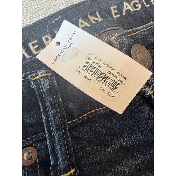NWT American Eagle Airflex + Slim Straight Jeans Men 30x32 Authentic Dark Indigo - Picture 8 of 11